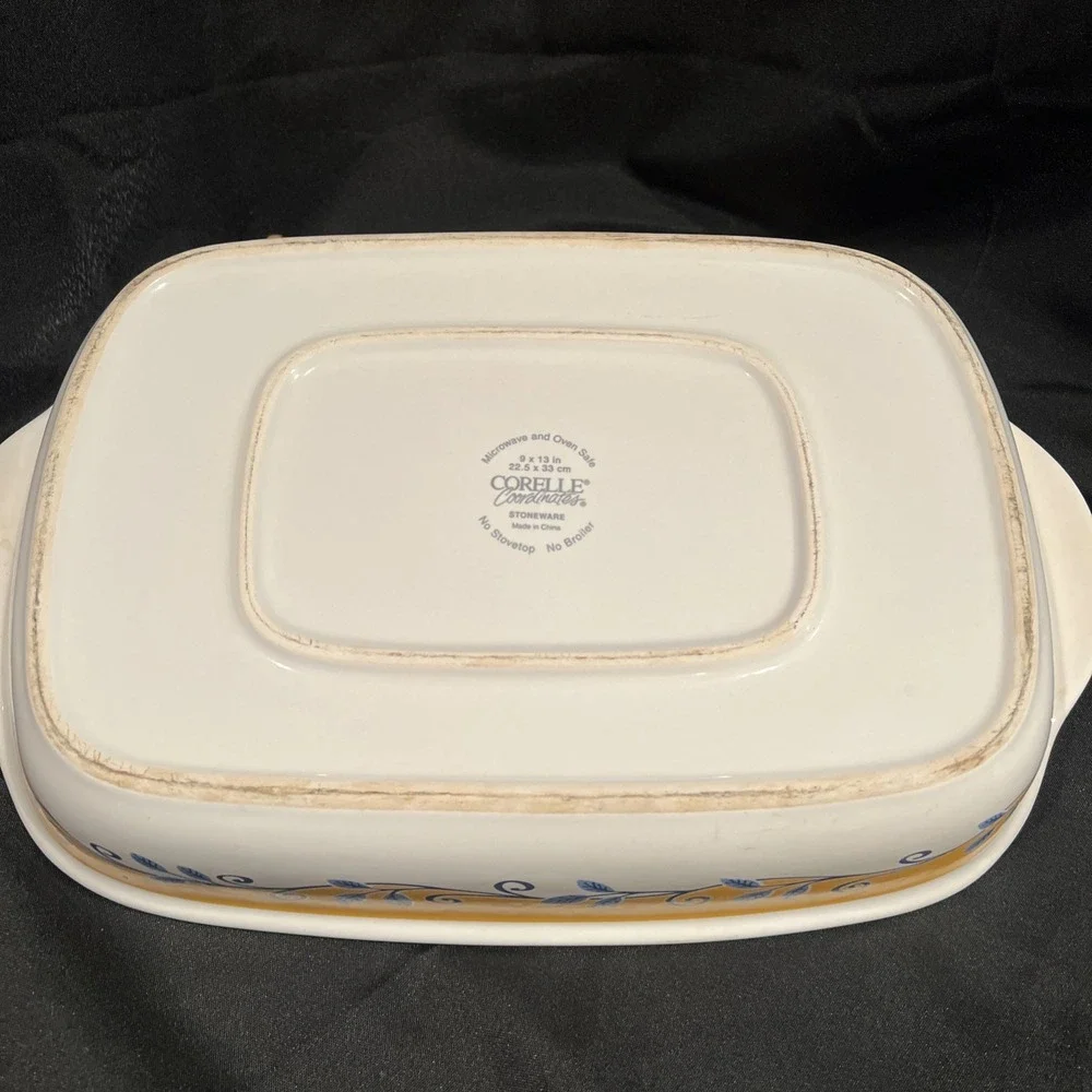 Vtg Corelle Coordinates Casa Flora Stoneware Baking Lasagna Pan Roaster‎ 9